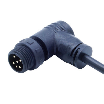 PA66 tipo vite connettore impermeabile M12 testa gomito per energia elettrica IP68