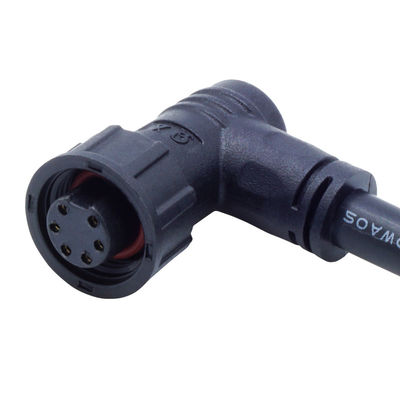 PA66 tipo vite connettore impermeabile M12 testa gomito per energia elettrica IP68